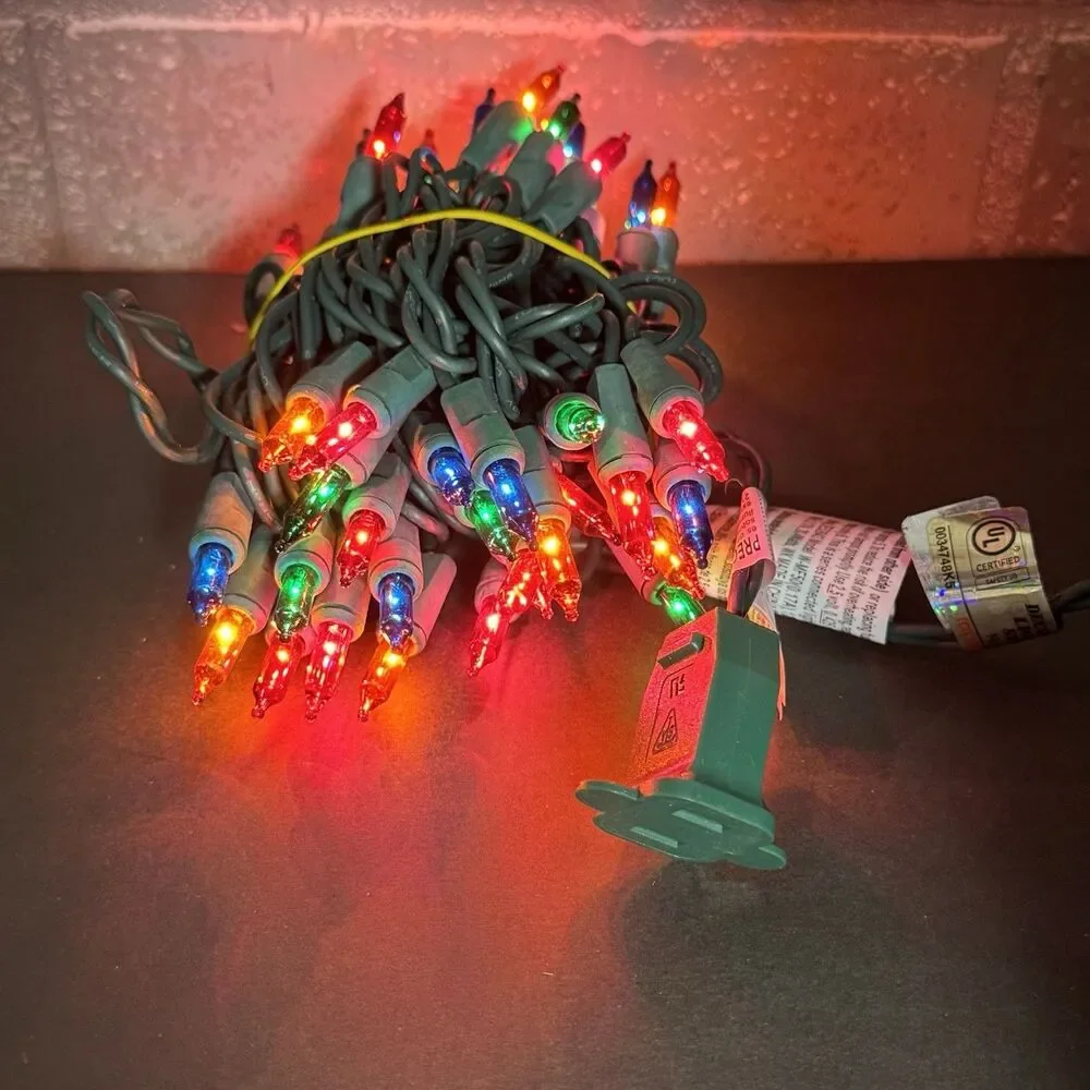 Holiday Living 50 Ct Multicolor Mini Christmas Lights Corded Multi Use 0031643